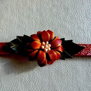 Vintage 3D Leather Flower Boho Bracelet